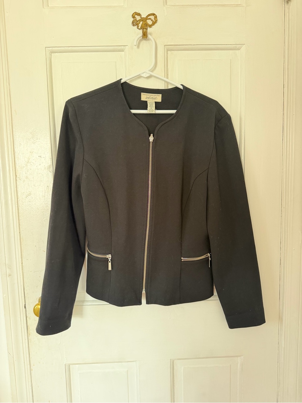 Black Zip-Front Women's Blazer